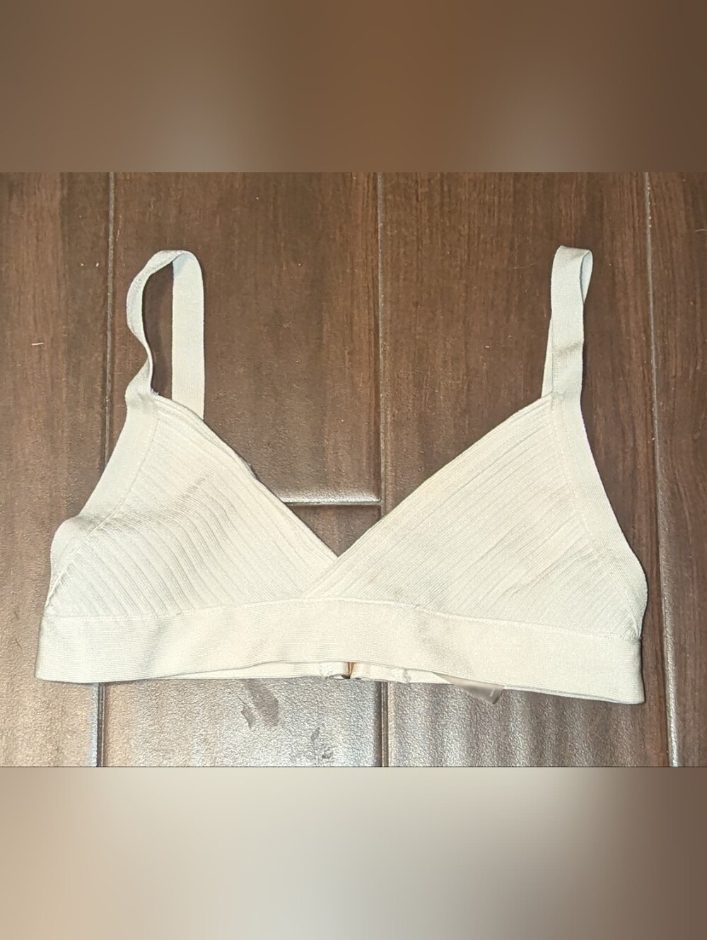 Hey Babe Medium Ribbed Bralette in Cream